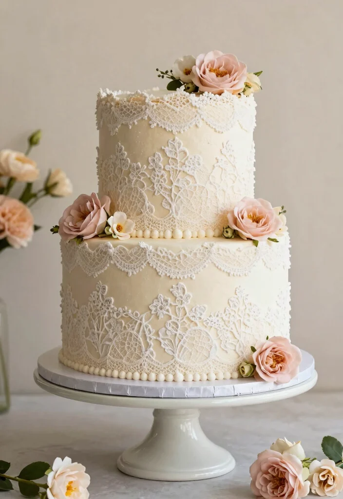 14 Wedding Cake Designs That Are So Gorgeous You’ll Want to Eat the Decor! (#10 Is a Sweet Surprise!) - 9. The Vintage Lace 1