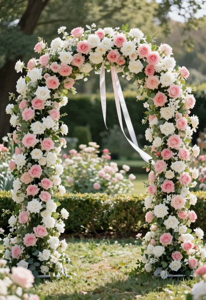 17 Floral Wedding Arches That Are Straight Out of a Dream (Don't Miss #3!) - 1. Classic Elegance with Roses 1