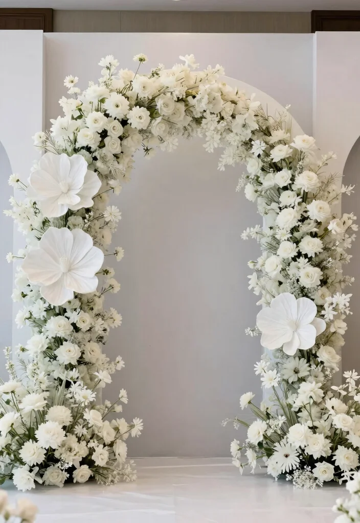 17 Floral Wedding Arches That Are Straight Out of a Dream (Don't Miss #3!) - 13. Monochrome Magic 1
