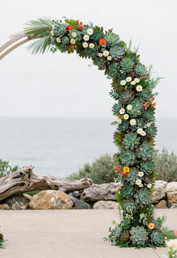 17 Floral Wedding Arches That Are Straight Out of a Dream (Don't Miss #3!) - 14. Serenity with Succulents 1