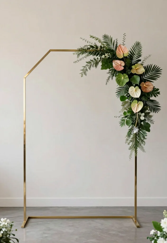 17 Floral Wedding Arches That Are Straight Out of a Dream (Don't Miss #3!) - 6. Modern Minimalism 1