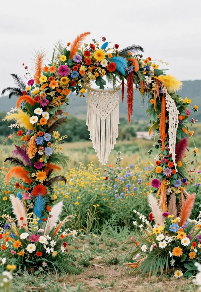 17 Floral Wedding Arches That Are Straight Out of a Dream (Don't Miss #3!) - 8. Bohemian Bliss 1