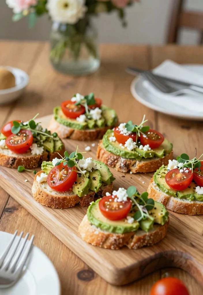 18 Creative Brunch Wedding Menu Ideas That Will Make Your Morning Magical (#7 Is a Must-Try!) - 1. Mini Avocado Toast Bites 1