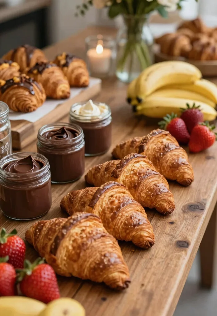 18 Creative Brunch Wedding Menu Ideas That Will Make Your Morning Magical (#7 Is a Must-Try!) - 12. Chocolate Croissant Bar 1