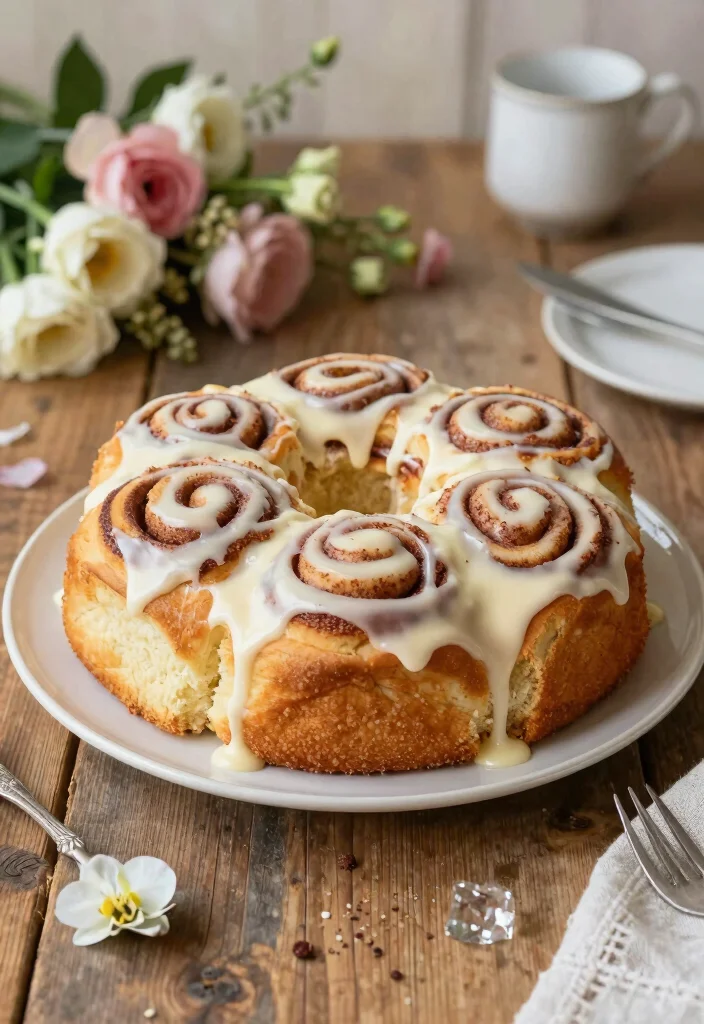 18 Creative Brunch Wedding Menu Ideas That Will Make Your Morning Magical (#7 Is a Must-Try!) - 14. Cinnamon Roll Cake 1