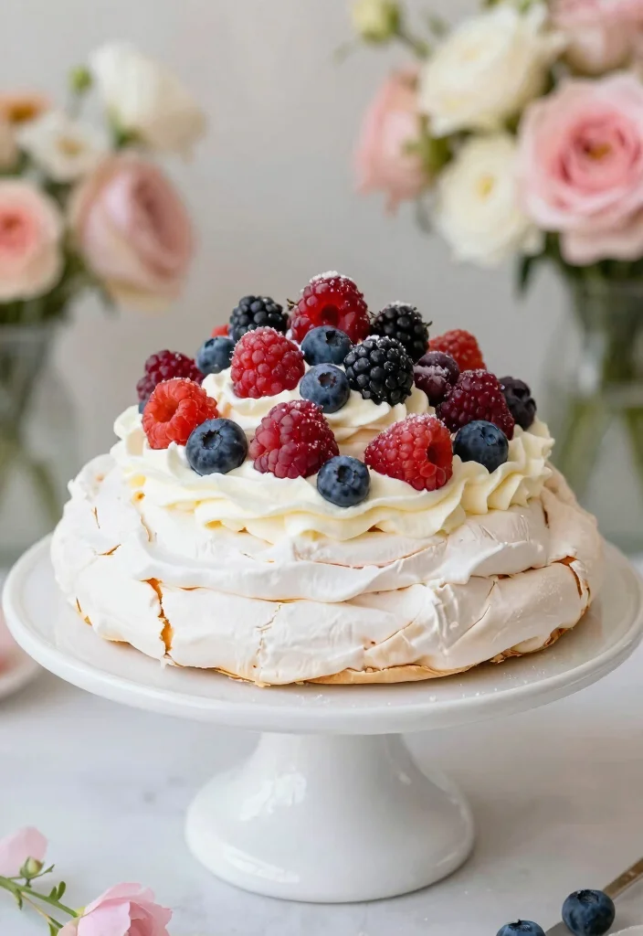 18 Creative Brunch Wedding Menu Ideas That Will Make Your Morning Magical (#7 Is a Must-Try!) - 18. Berry Pavlova Dessert 1