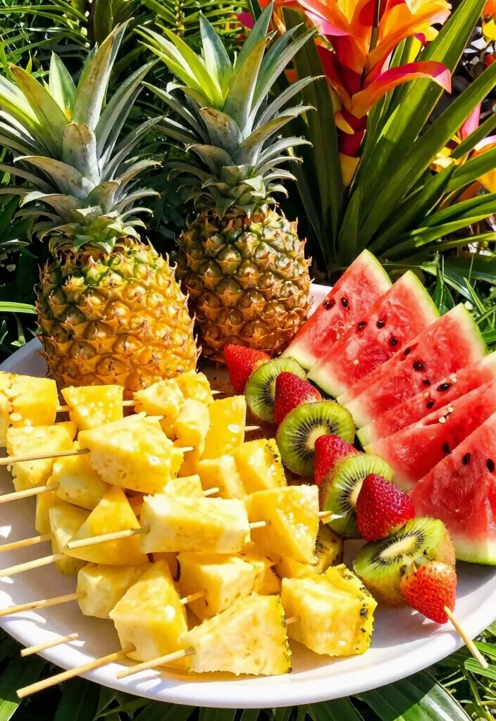 18 Creative Brunch Wedding Menu Ideas That Will Make Your Morning Magical (#7 Is a Must-Try!) - 4. Tropical Fruit Skewers 1