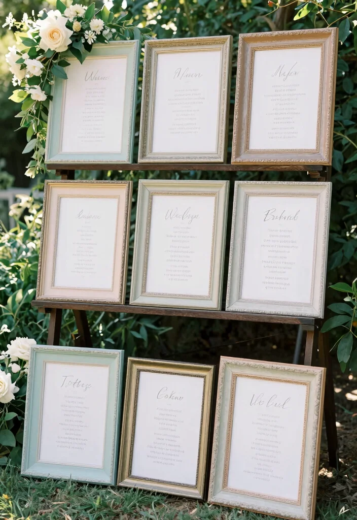 18 DIY Wedding Decor Ideas That Look Expensive But Won't Break the Bank (Wait Until You See #12!) - 12. Vintage Frames for Signage 1