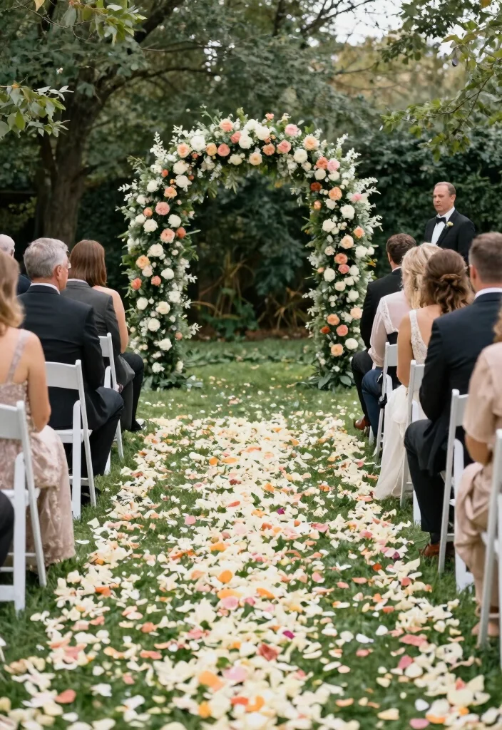18 DIY Wedding Decor Ideas That Look Expensive But Won't Break the Bank (Wait Until You See #12!) - 14. Flower Petal Aisle Runner 1