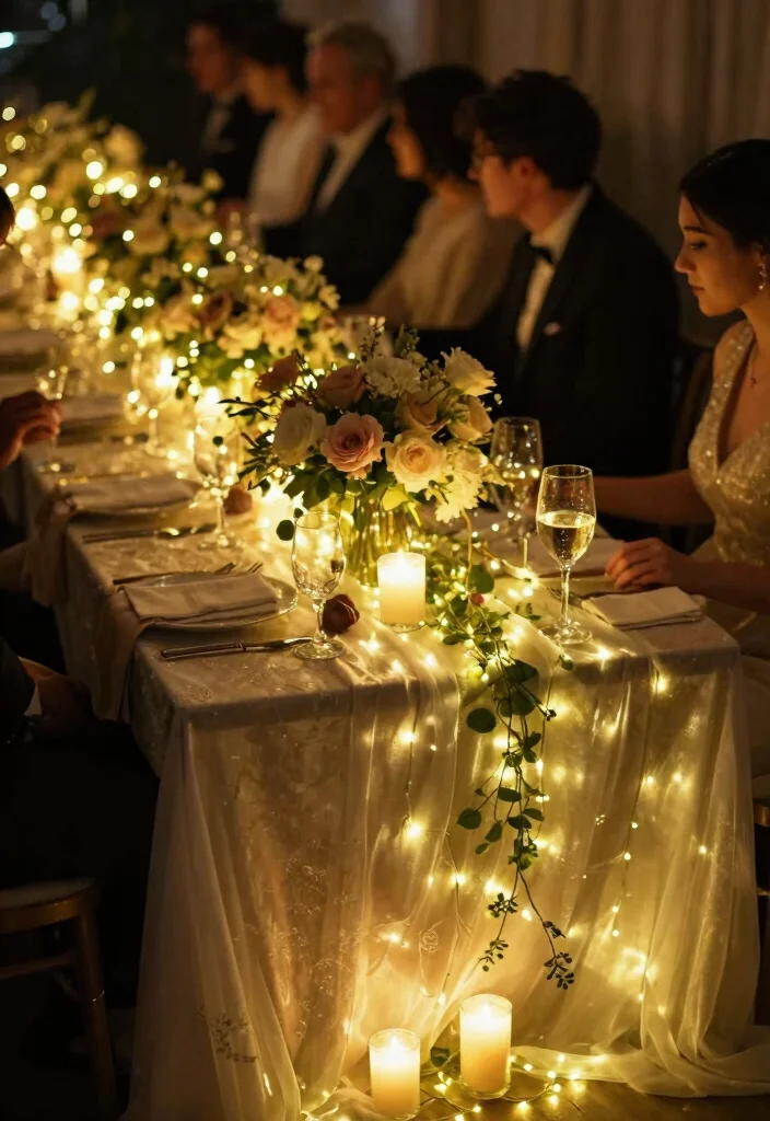 18 DIY Wedding Decor Ideas That Look Expensive But Won't Break the Bank (Wait Until You See #12!) - 15. Twinkle Light Table Decor 1