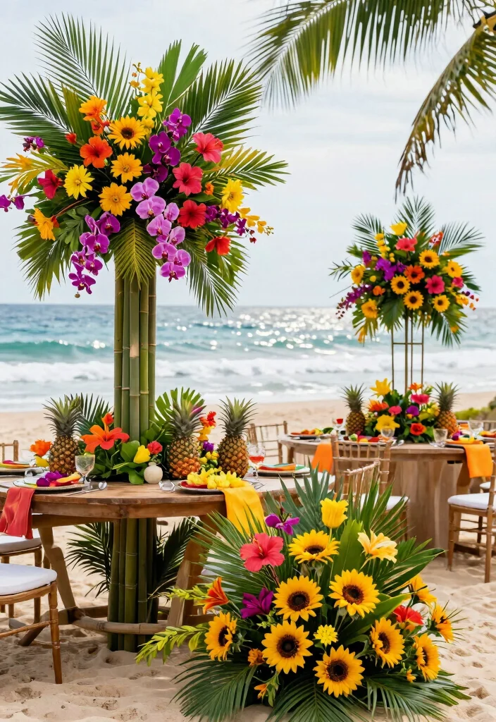 18 Themed Wedding Flower Ideas That Will Take Your Celebration to the Next Level (You’ll Love #12!) - 3. Tropical Paradise 1