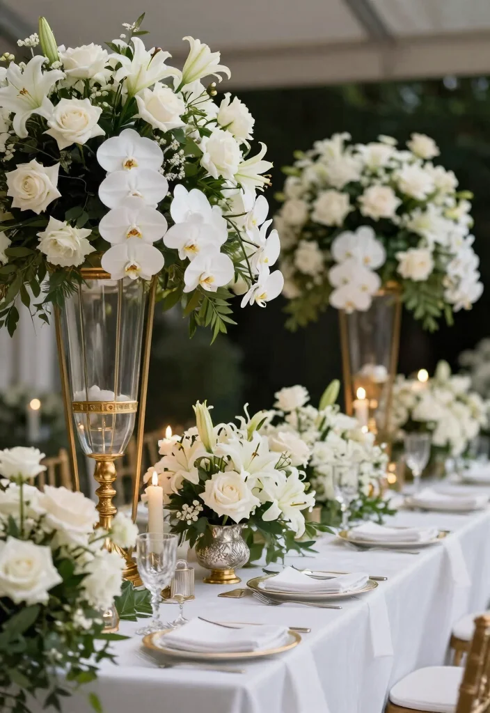 18 Themed Wedding Flower Ideas That Will Take Your Celebration to the Next Level (You’ll Love #12!) - 7. Classic White 1