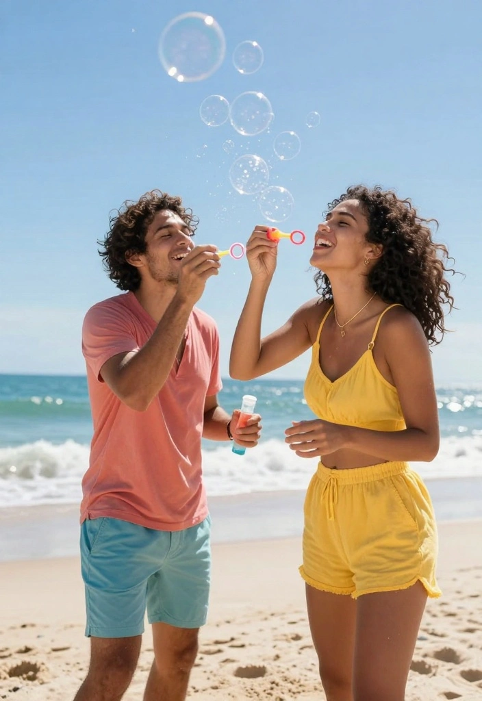 20 Breathtaking Beach Pre-wedding Shoot Ideas That'll Leave You Speechless! - 15. Beachside Bubbles 1