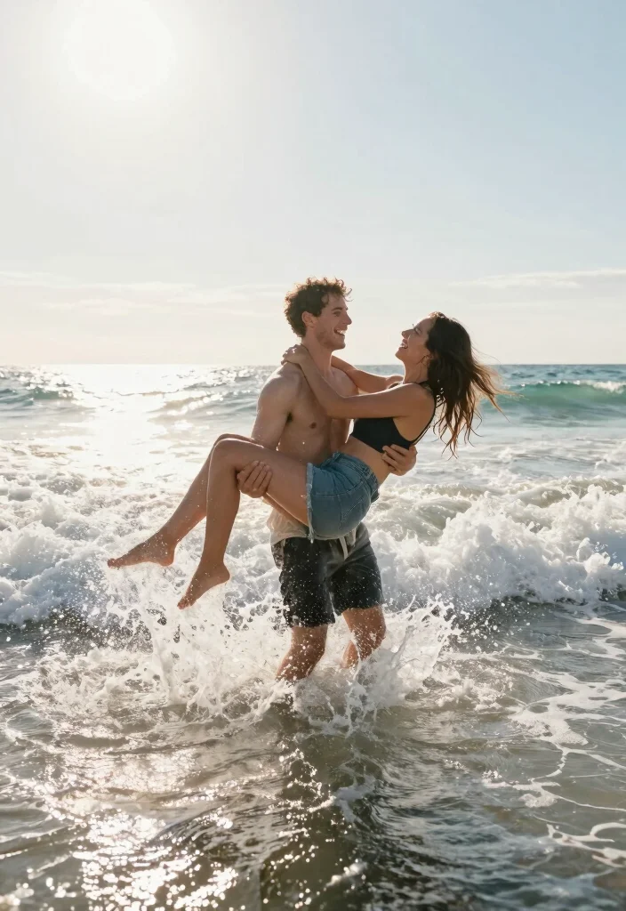 20 Breathtaking Beach Pre-wedding Shoot Ideas That'll Leave You Speechless! - 3. Dramatic Waves and Action Shots 1