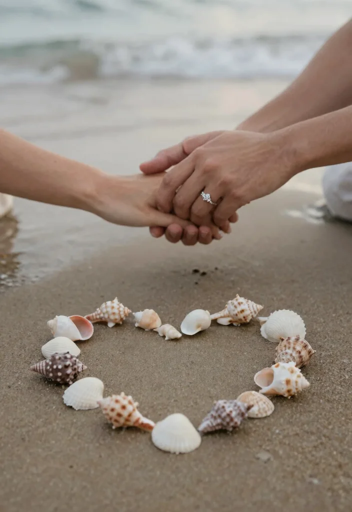 20 Breathtaking Beach Pre-wedding Shoot Ideas That'll Leave You Speechless! - 4. Seashell and Sand Detail Shots 1