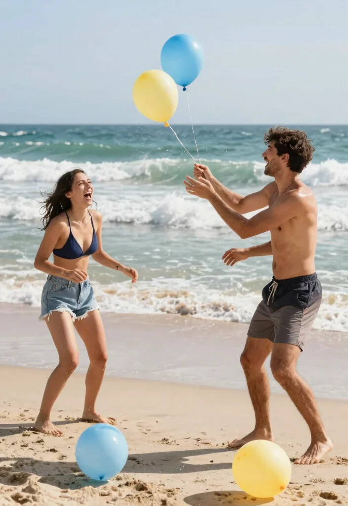 20 Breathtaking Beach Pre-wedding Shoot Ideas That'll Leave You Speechless! - 9. Fun with Water Balloons 1