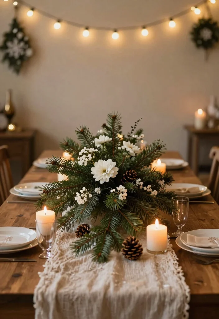 20 Cozy Rustic Winter Wedding Decor Ideas That'll Make You Feel Right at Home! - 1. Evergreen Centerpieces 1