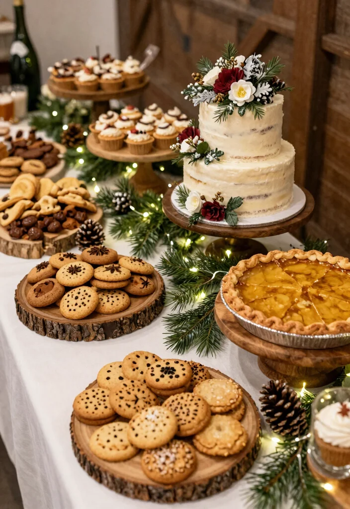 20 Cozy Rustic Winter Wedding Decor Ideas That'll Make You Feel Right at Home! - 15. Seasonal Desserts 1