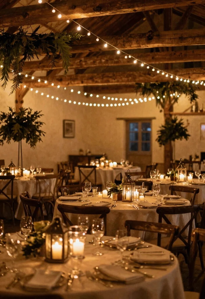 20 Cozy Rustic Winter Wedding Decor Ideas That'll Make You Feel Right at Home! - 17. Warm Rustic Lighting 1