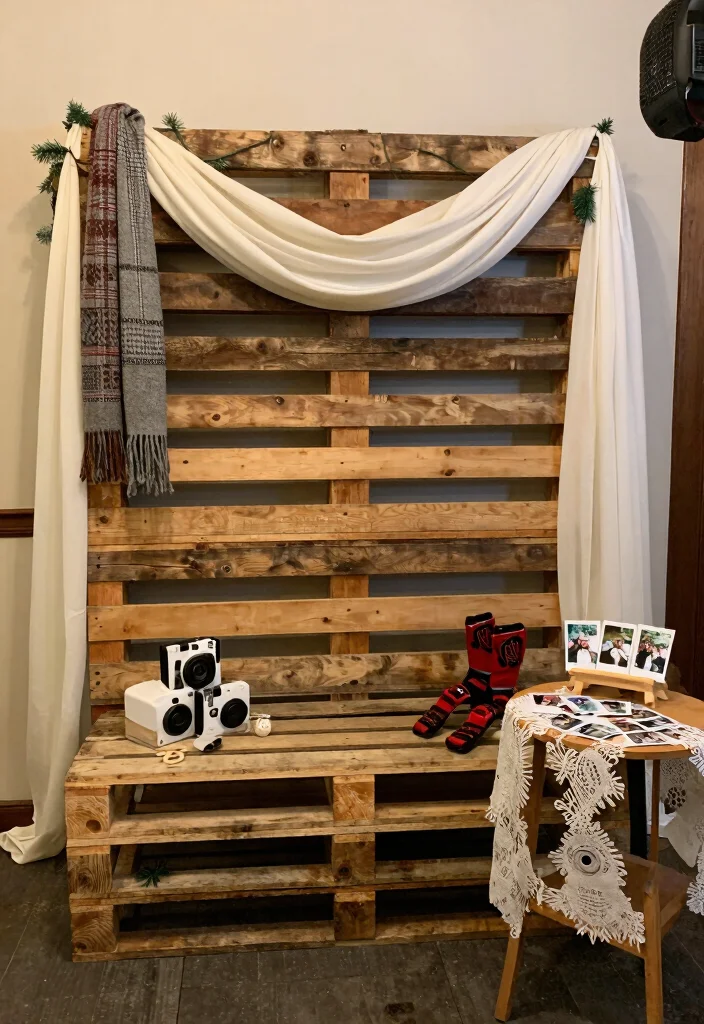 20 Cozy Rustic Winter Wedding Decor Ideas That'll Make You Feel Right at Home! - 20. Cozy Photo Booth 1