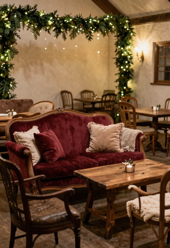 20 Cozy Rustic Winter Wedding Decor Ideas That'll Make You Feel Right at Home! - 9. Vintage Furniture Rentals 1