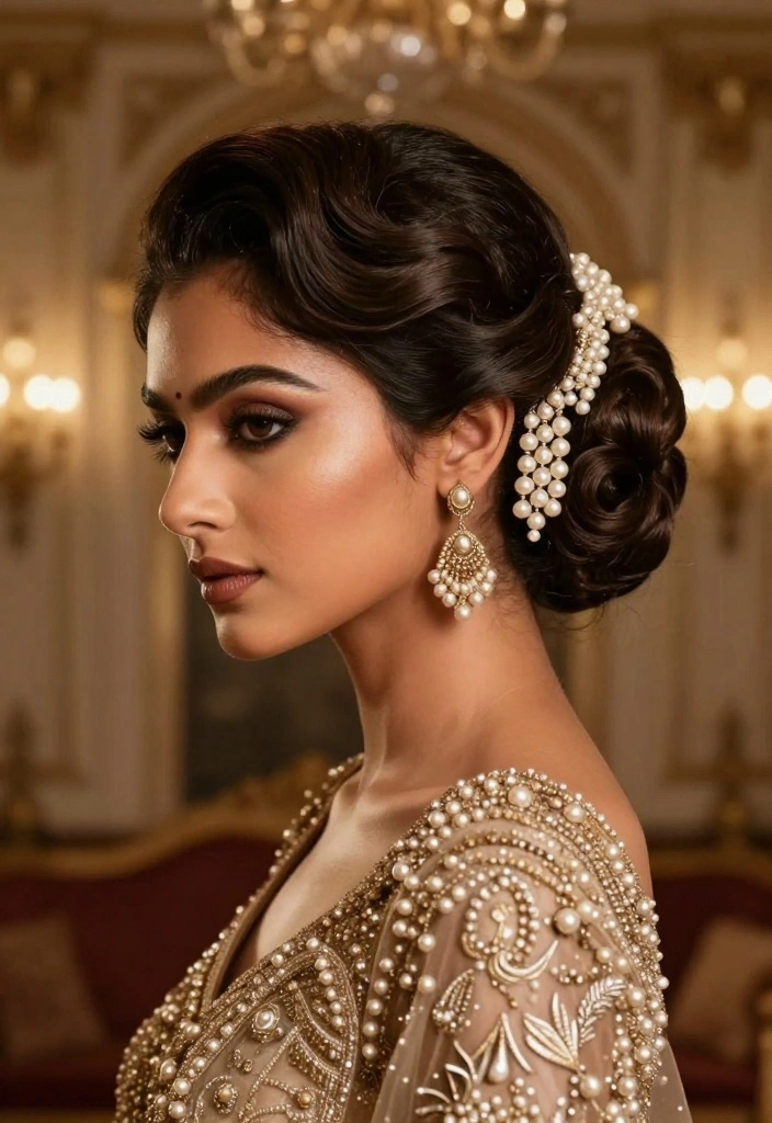 20 Stunning Bridal Hairstyles with Pearls That Will Leave Everyone in Awe! - 15. Vintage-inspired Bouffant with Pearls 1