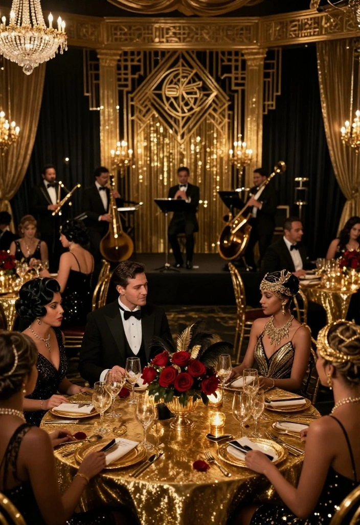 21 Stunning Red Roses Wedding Themes That Will Leave You Speechless (#12 Is a Must-See!) - 15. Glamorous Gatsby 1