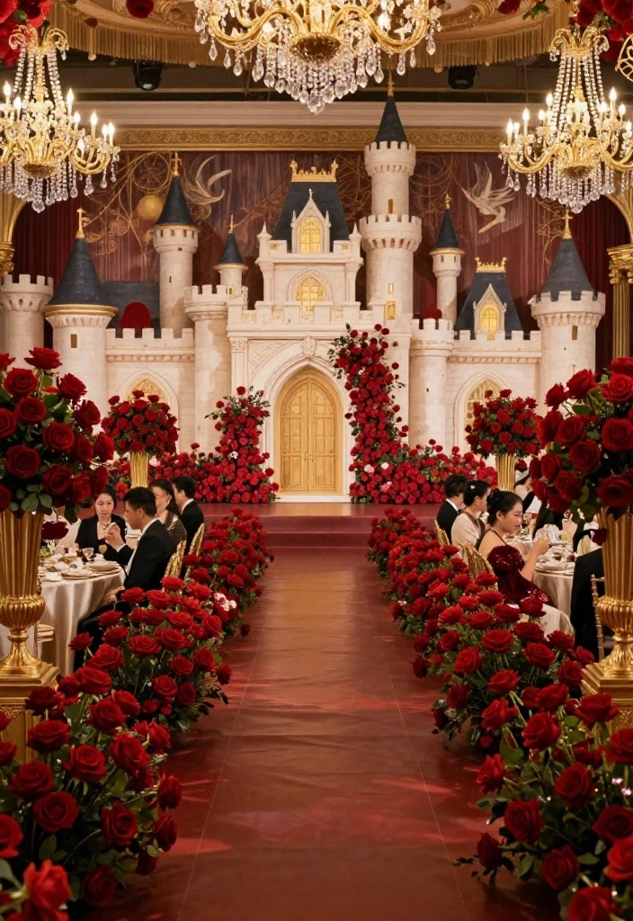 21 Stunning Red Roses Wedding Themes That Will Leave You Speechless (#12 Is a Must-See!) - 18. Fairytale Castle 1
