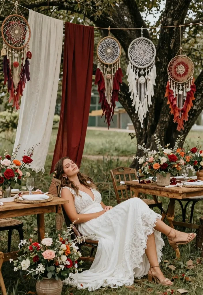 21 Stunning Red Roses Wedding Themes That Will Leave You Speechless (#12 Is a Must-See!) - 19. Bohemian Vibes 1