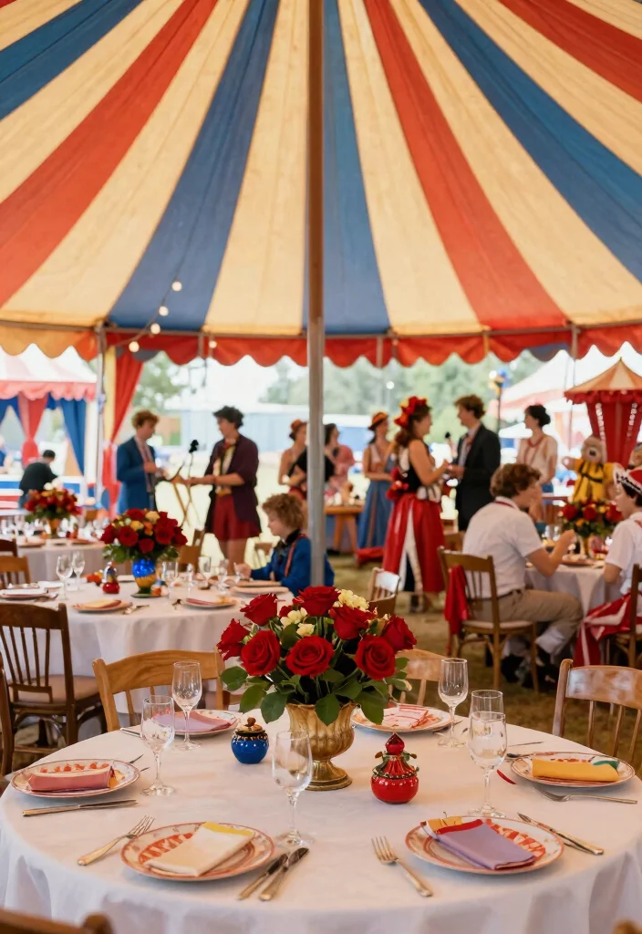21 Stunning Red Roses Wedding Themes That Will Leave You Speechless (#12 Is a Must-See!) - 20. Vintage Circus 1