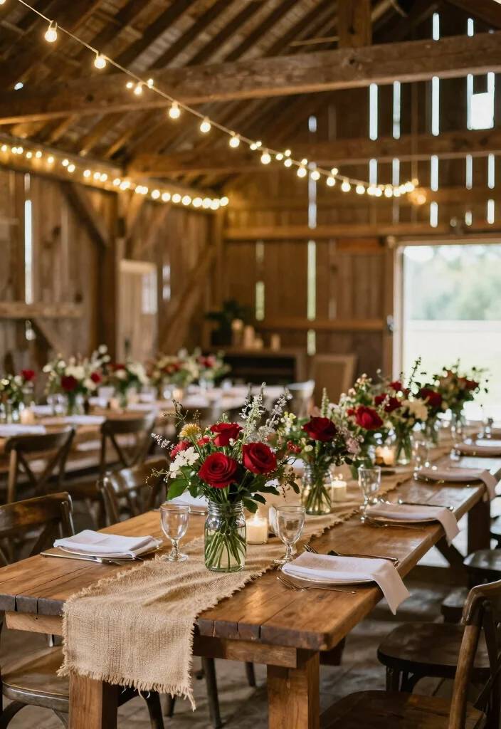 21 Stunning Red Roses Wedding Themes That Will Leave You Speechless (#12 Is a Must-See!) - 5. Rustic Romance 1