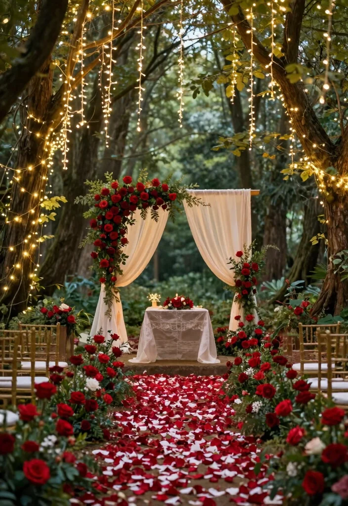 21 Stunning Red Roses Wedding Themes That Will Leave You Speechless (#12 Is a Must-See!) - 7. Enchanted Fairy Tale 1