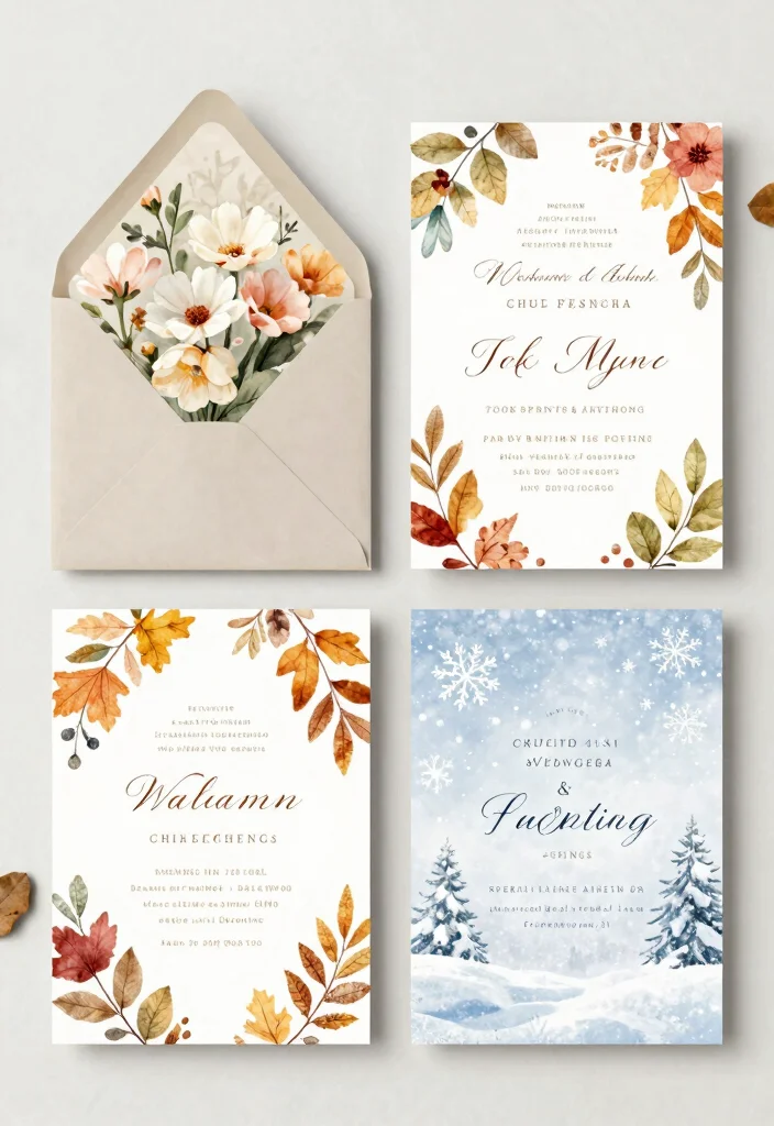 22 Creative Wedding Invitation Ideas That Will Wow Your Guests (Don't Miss #5!) - 11. Seasonal Sensation 1