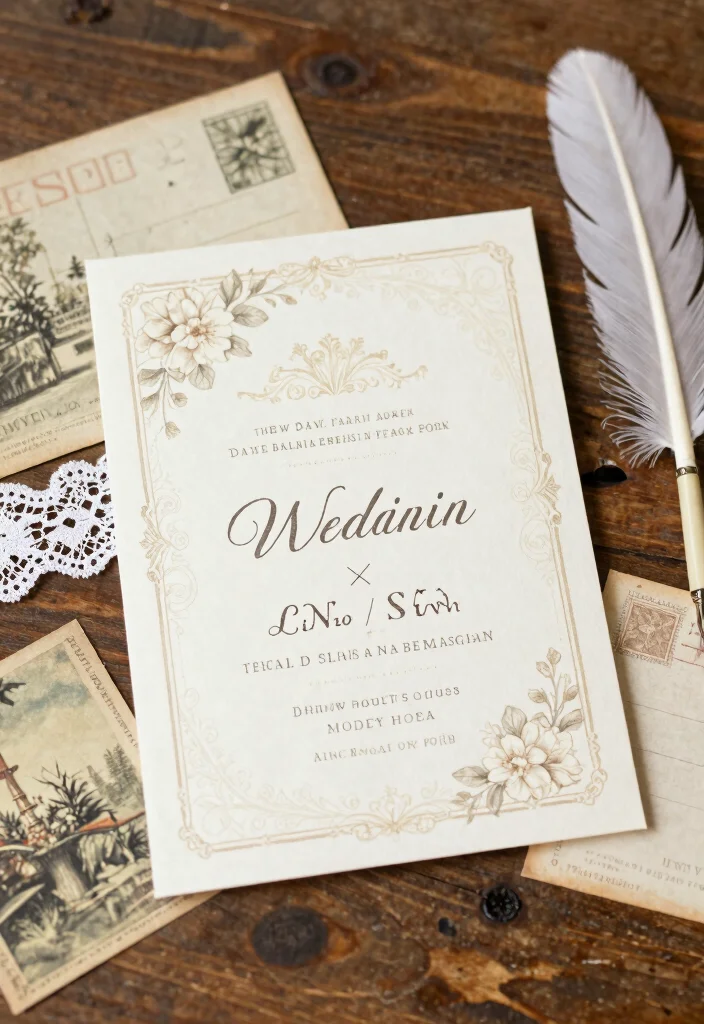 22 Creative Wedding Invitation Ideas That Will Wow Your Guests (Don't Miss #5!) - 6. Vintage Vibes 1