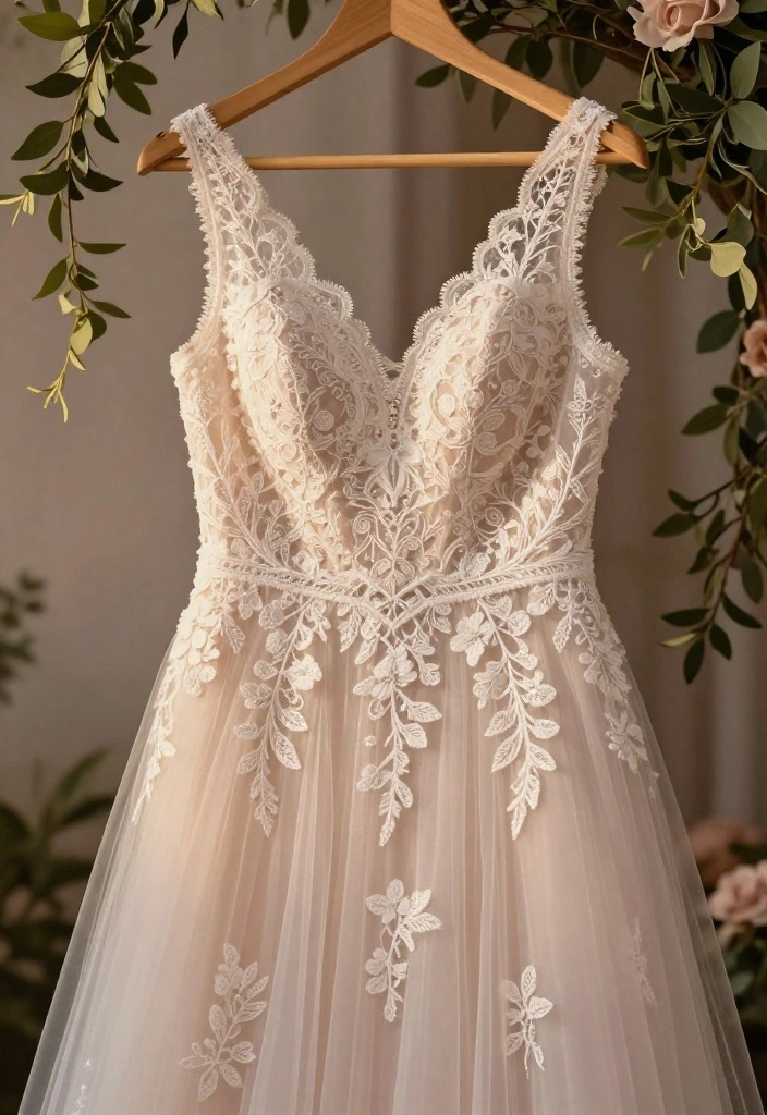 17 Lace Boho Wedding Dresses That Are Pure Feminine Magic (You'll Love #3!) - 1. Ethereal Lace and Tulle Combo 1