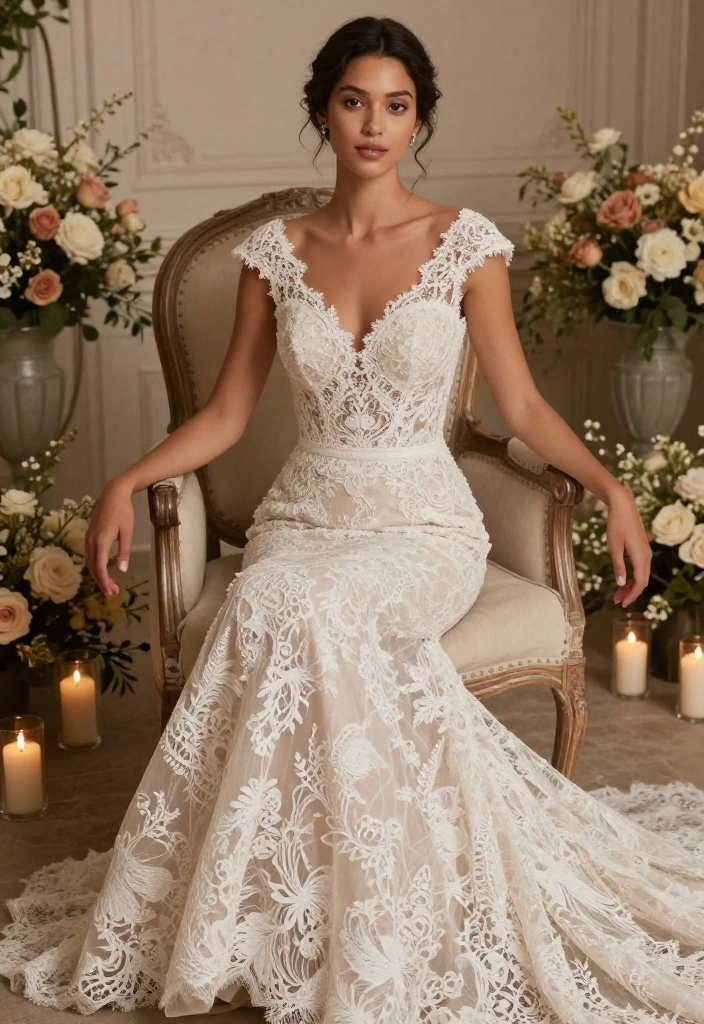 17 Lace Boho Wedding Dresses That Are Pure Feminine Magic (You'll Love #3!) - 14. All-Over Lace Design 1