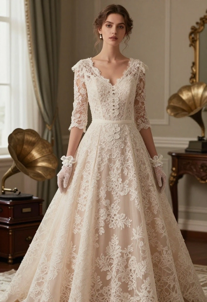 17 Lace Boho Wedding Dresses That Are Pure Feminine Magic (You'll Love #3!) - 2. Vintage-Inspired Lace 1