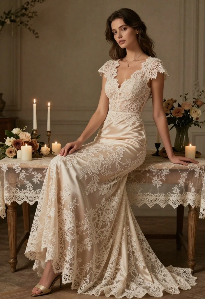 17 Lace Boho Wedding Dresses That Are Pure Feminine Magic (You'll Love #3!) - 6. Lace Overlay Gown 1