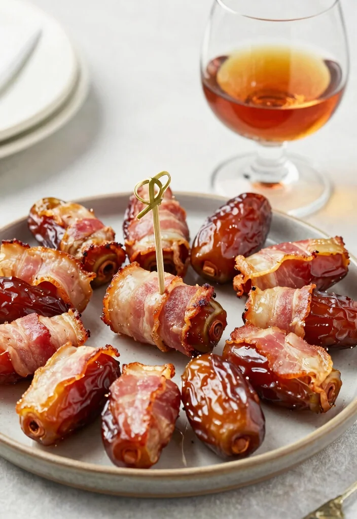 25 Wedding Snacks Perfectly Paired with Cocktails (Your Guests Will Toast to #11!) - 10. Bacon-Wrapped Dates 1