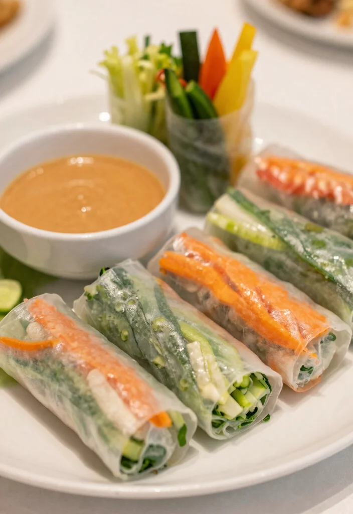 25 Wedding Snacks Perfectly Paired with Cocktails (Your Guests Will Toast to #11!) - 14. Vegetable Spring Rolls 1