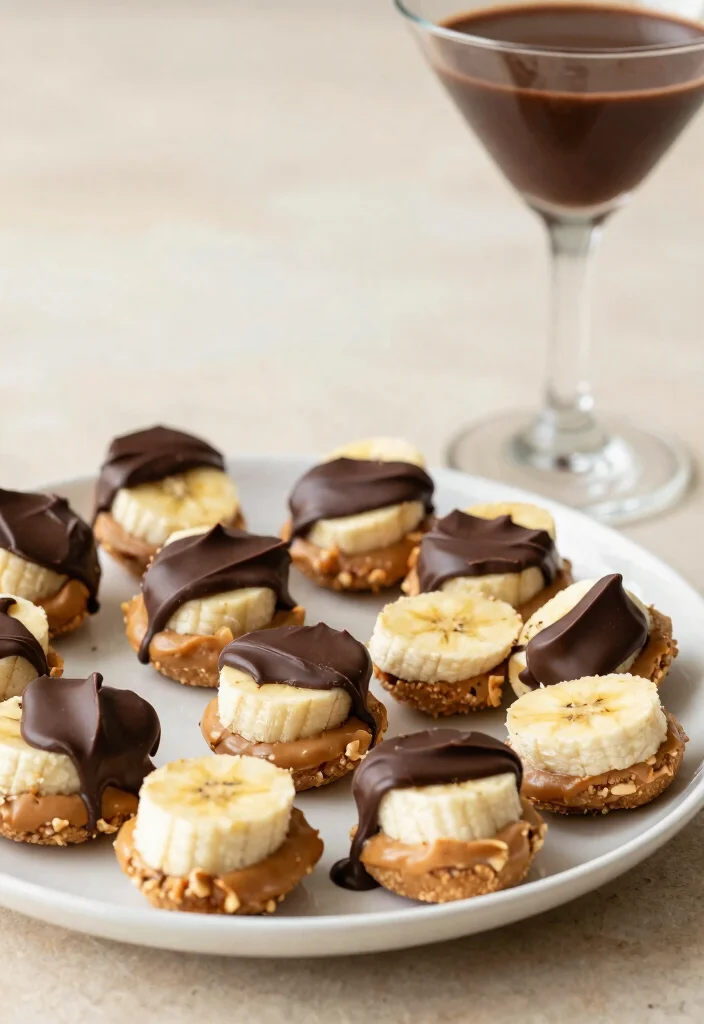 25 Wedding Snacks Perfectly Paired with Cocktails (Your Guests Will Toast to #11!) - 20. Peanut Butter Banana Bites 1