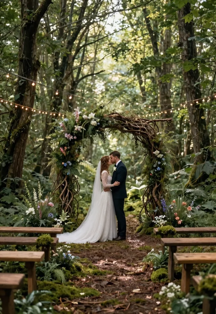 10 Breathtaking Outdoor Ceremony Inspirations That Will Leave You Speechless! - 2. Enchanted Forest Affair 1