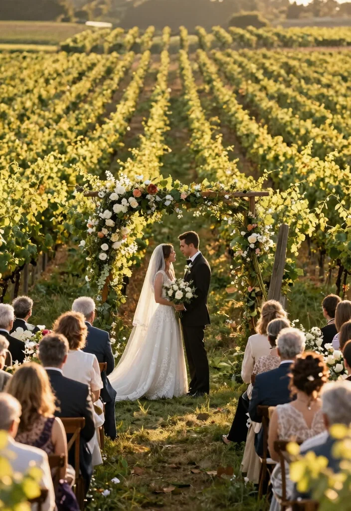 10 Breathtaking Outdoor Ceremony Inspirations That Will Leave You Speechless! - 6. Vineyard Romance 1