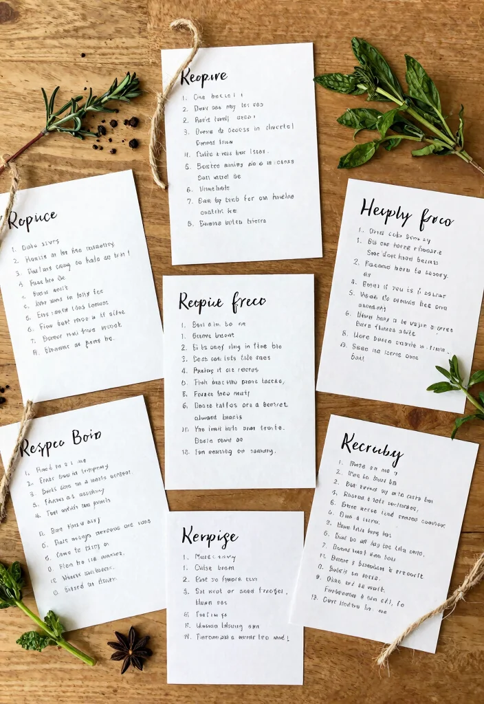 14 Seasonal DIY Wedding Favors Perfect for Any Theme (Don’t Miss #6!) - 4. Handwritten Recipe Cards for Home Cooks 1