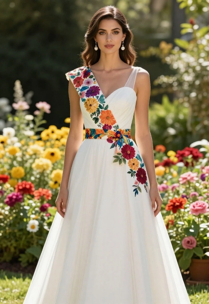 14 Unique Wedding Dress Styles for Eco-Conscious Brides (You’ll Love #10!) - 8. Colorful Accents 1