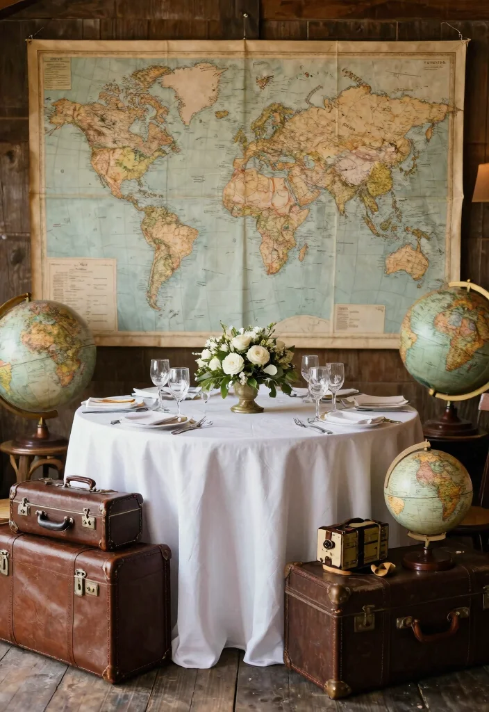 15 Charming Rustic Reception Themes That Will Transform Your Wedding - 14. Rustic Travel 1