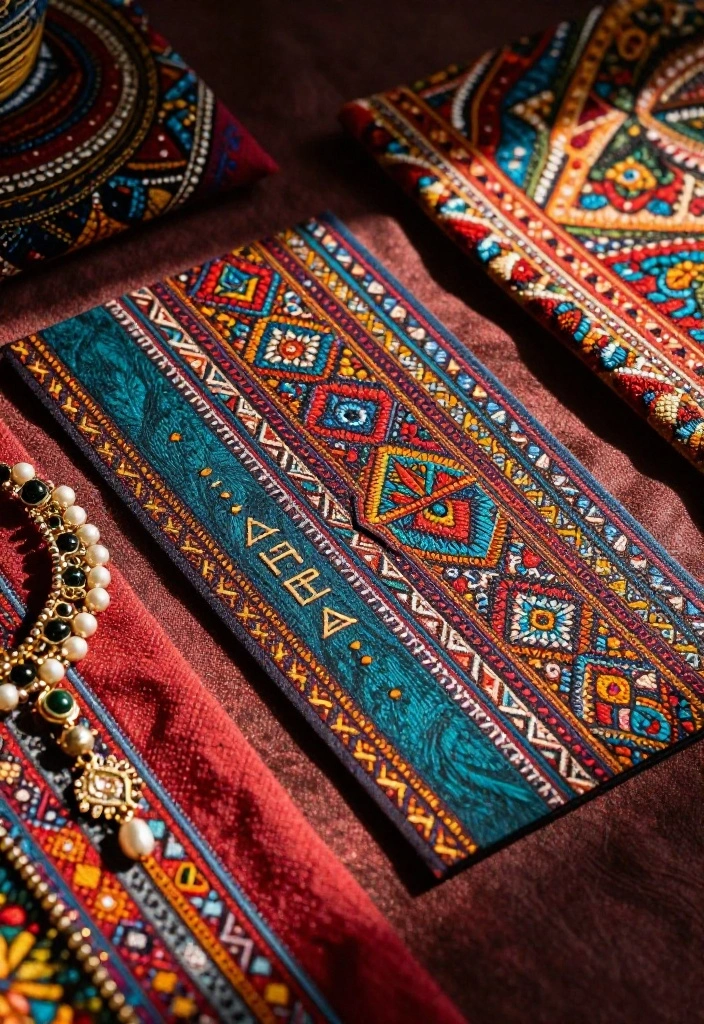17 Custom Elegant Wedding Invitations That Perfectly Match Your Wedding Theme! - 12. Cultural Elegance: Ethnic Motif Invitations 1