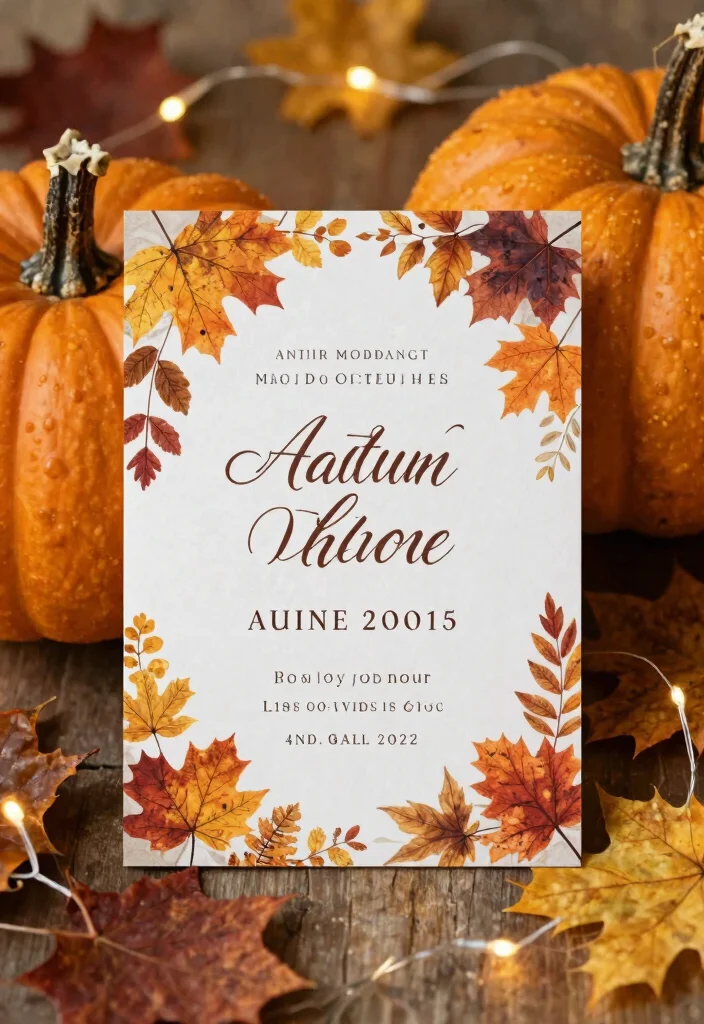 17 Custom Elegant Wedding Invitations That Perfectly Match Your Wedding Theme! - 13. Seasonal Splendor: Fall-Themed Invitations 1