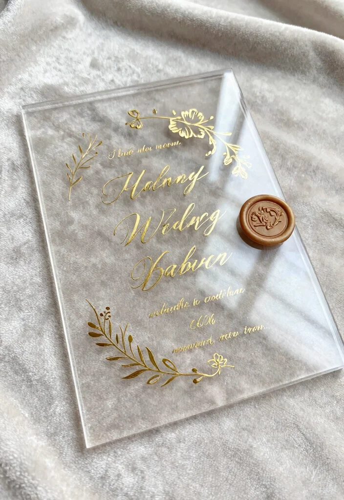 17 Custom Elegant Wedding Invitations That Perfectly Match Your Wedding Theme! - 2. Minimalist Elegance: Clear Acrylic Invites 1