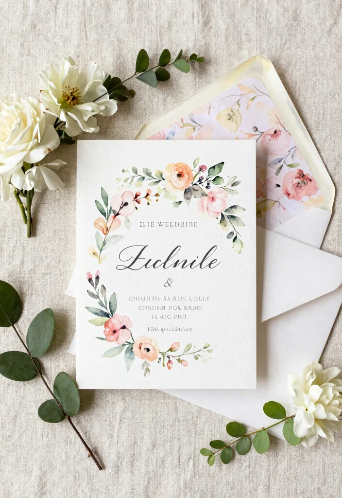 17 Custom Elegant Wedding Invitations That Perfectly Match Your Wedding Theme! - 3. Floral Fantasy: Watercolor Invitations 1